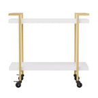 Chariot de rangement et d'imprimante Martha Stewart Liam à 2 niveaux avec cadre en métal