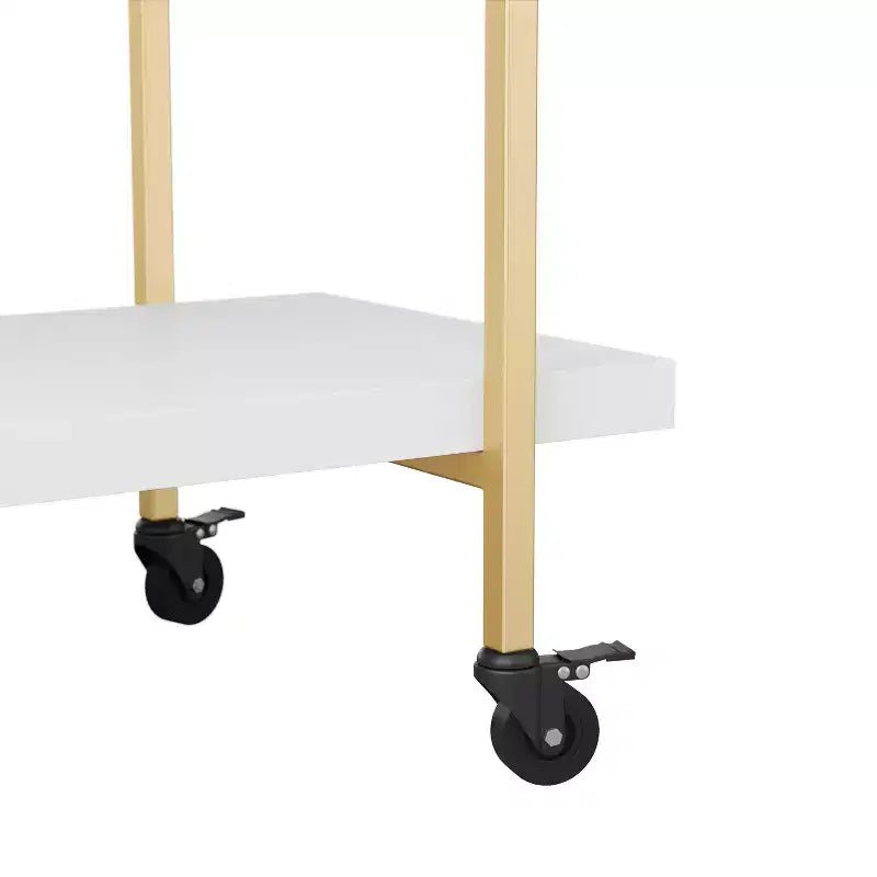 Chariot de rangement et d'imprimante Martha Stewart Liam à 2 niveaux avec cadre en métal