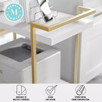 Chariot de rangement et d'imprimante Martha Stewart Liam à 2 niveaux avec cadre en métal