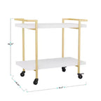 Chariot de rangement et d'imprimante Martha Stewart Liam à 2 niveaux avec cadre en métal