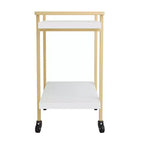 Chariot de rangement et d'imprimante Martha Stewart Liam à 2 niveaux avec cadre en métal