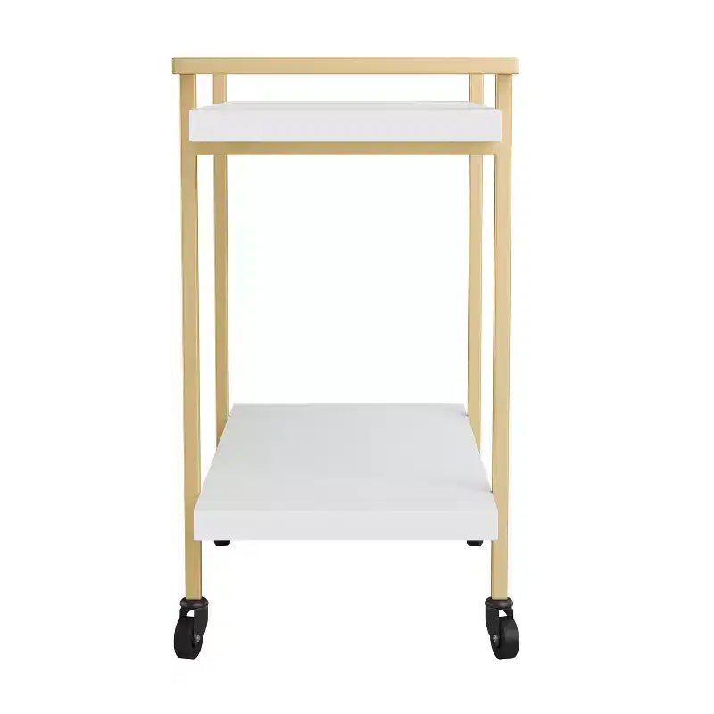 Chariot de rangement et d'imprimante Martha Stewart Liam à 2 niveaux avec cadre en métal