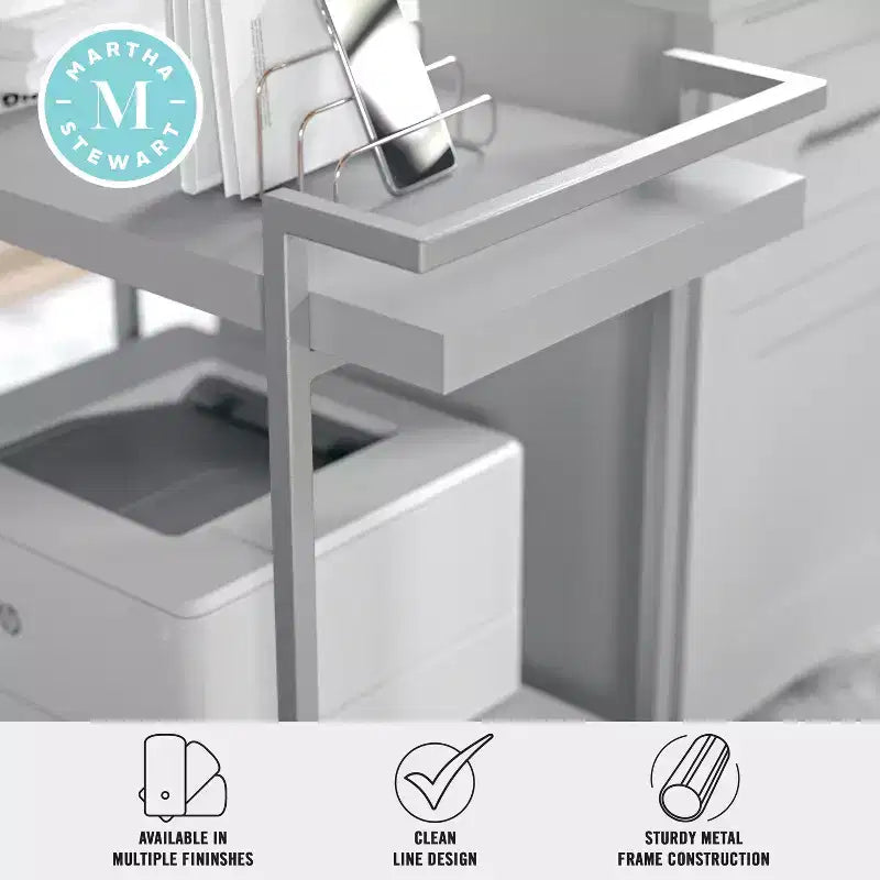 Chariot de rangement et d'imprimante Martha Stewart Liam à 2 niveaux avec cadre en métal