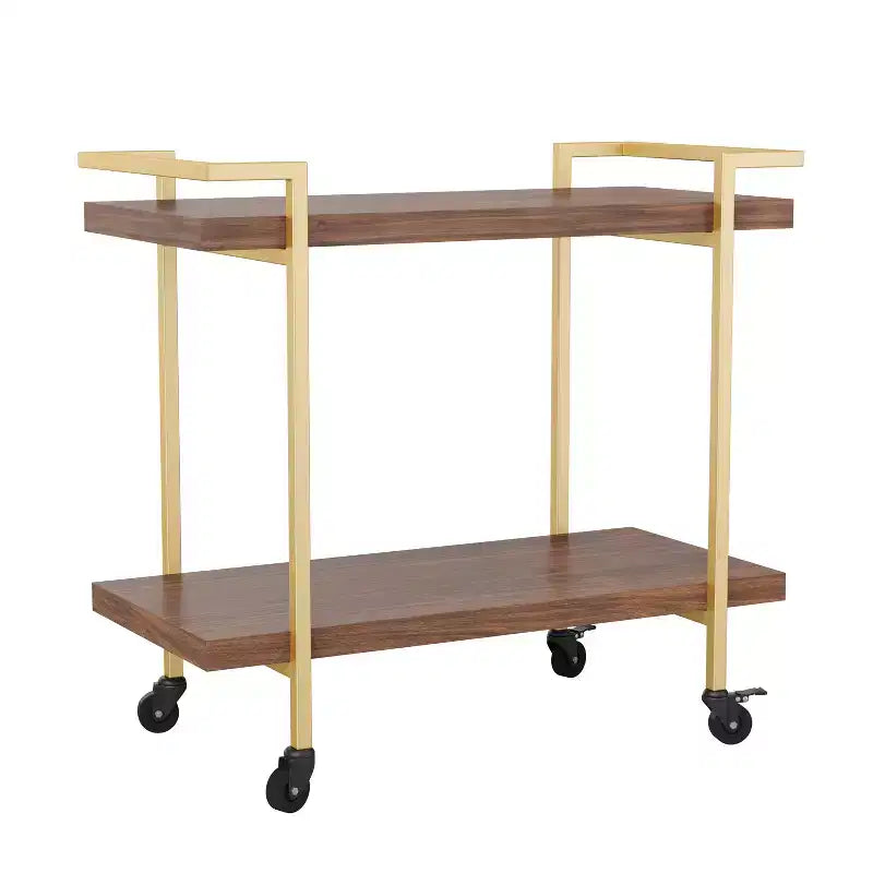 Chariot de rangement et d'imprimante Martha Stewart Liam à 2 niveaux avec cadre en métal