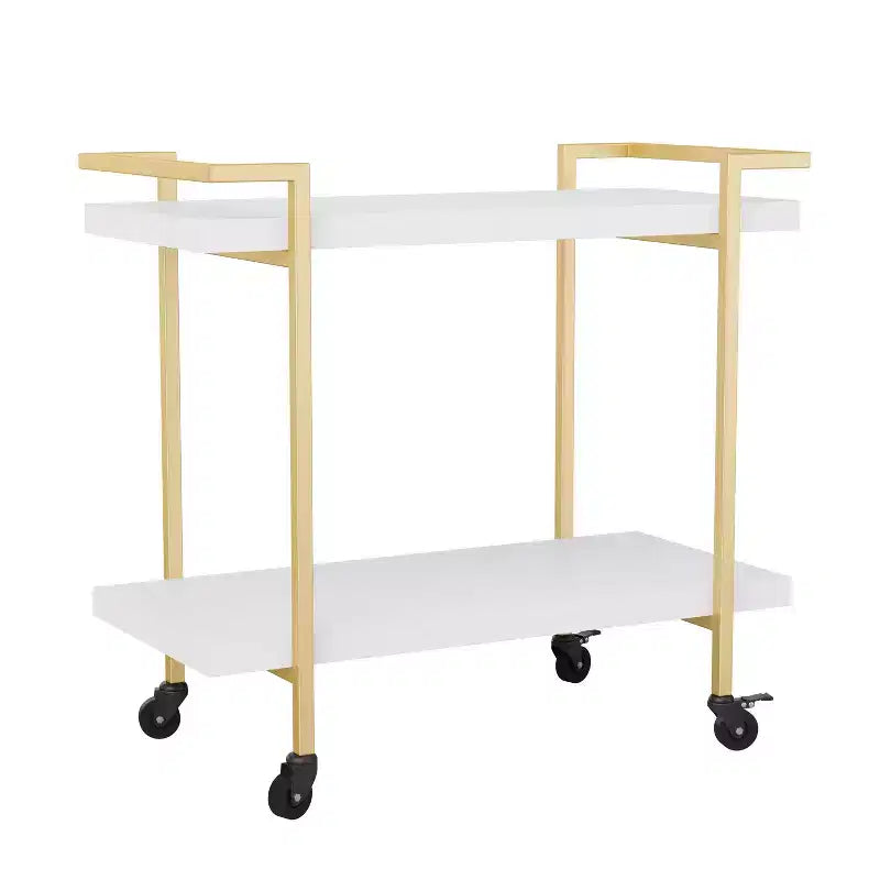 Chariot de rangement et d'imprimante Martha Stewart Liam à 2 niveaux avec cadre en métal