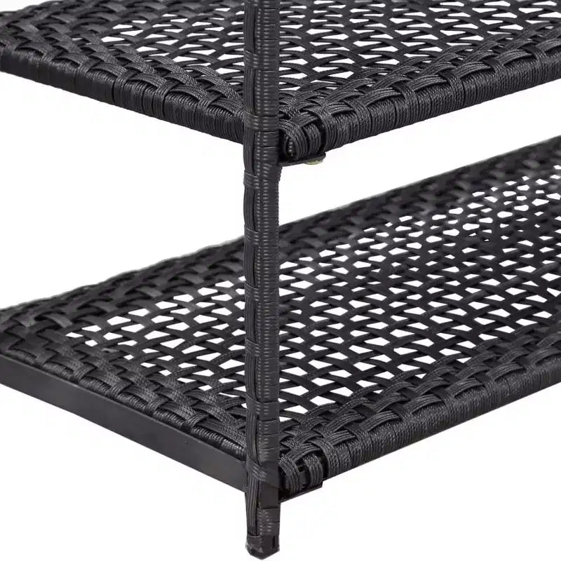 vidaXL Meuble à chaussures en polyrotin noir 19,7x11,8x47,2 po Léger - 47,2
