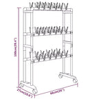 vidaXL Meuble à Chaussures avec Roues Argenté 26x10.6x39.4