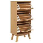 vidaXL Meuble à chaussures Bois de pin massif avec finition cirée, bois d'ingénierie