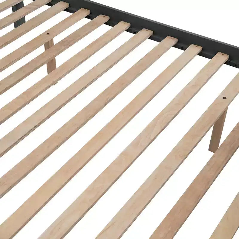 Lit superposé jumeau sur lit double avec lit gigogne pour enfants, cadre de lit superposé avec escalier de rangement et garde-corps