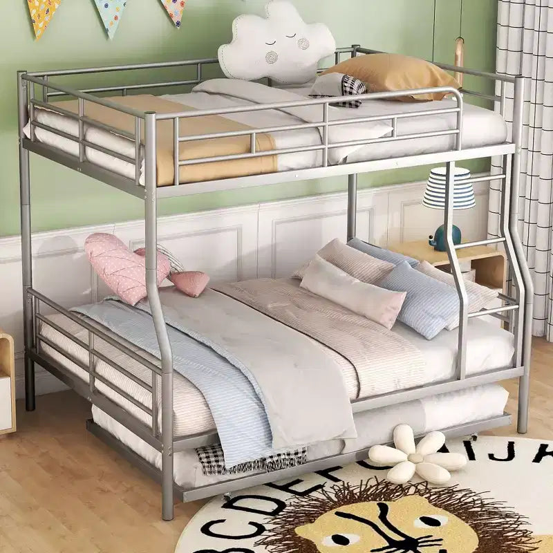 Lits superposés en métal avec lit gigogne, cadre de lit superposé robuste pour enfants, adolescents et adultes