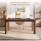 Lantine 63 Bureau de Direction, Bureau d'Ordinateur en Bois, Grande Table d'Étude/d'Écriture, Mobilier de Bureau Professionnel pour Bureau à Domicile