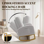 Fauteuil à bascule CuisinSmart Nursery, confortable en laine d'agneau, fauteuil d'appoint à bascule moderne avec poches de rangement latérales pour salon ou chambre à coucher