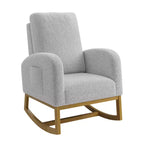Fauteuil à bascule CuisinSmart Nursery, confortable en laine d'agneau, fauteuil d'appoint à bascule moderne avec poches de rangement latérales pour salon ou chambre à coucher