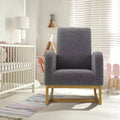 CuisinSmart Rocking Chair Nursery, Comfy Lambswool Upholstered, Modern Rocking Accent Chair with Side Storage Pockets for Living Room Bedroom