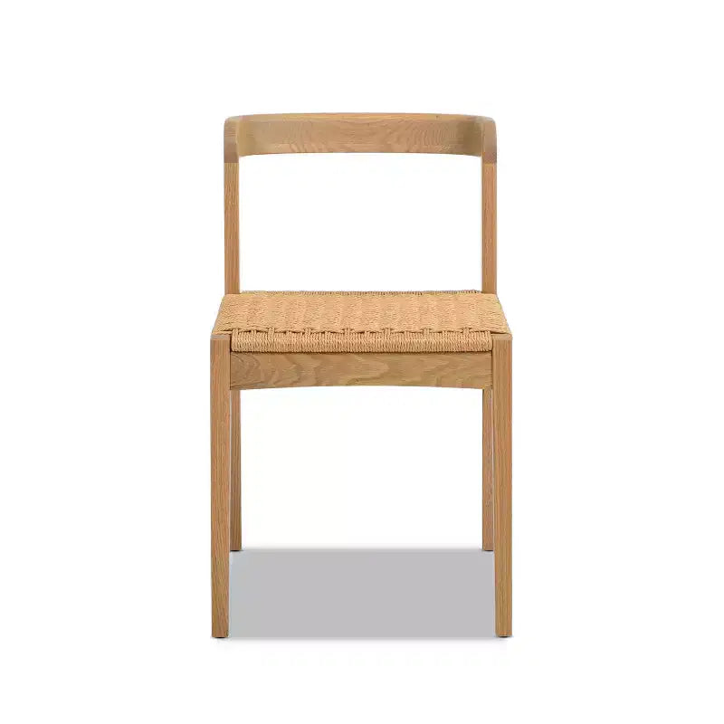 Chaise de salle à manger Capri en bois de chêne et assise tissée