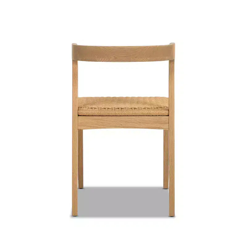 Chaise de salle à manger Capri en bois de chêne et assise tissée