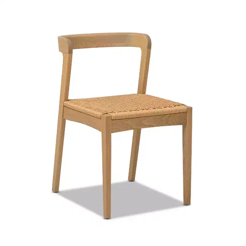 Chaise de salle à manger Capri en bois de chêne et assise tissée