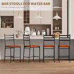 Tabouret de bar, revêtement en similicuir, structure en métal, design ergonomique, assise rembourrée confortable, dossier robuste, lot de deux
