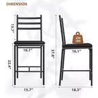 Tabouret de bar, revêtement en similicuir, structure en métal, design ergonomique, assise rembourrée confortable, dossier robuste, lot de deux