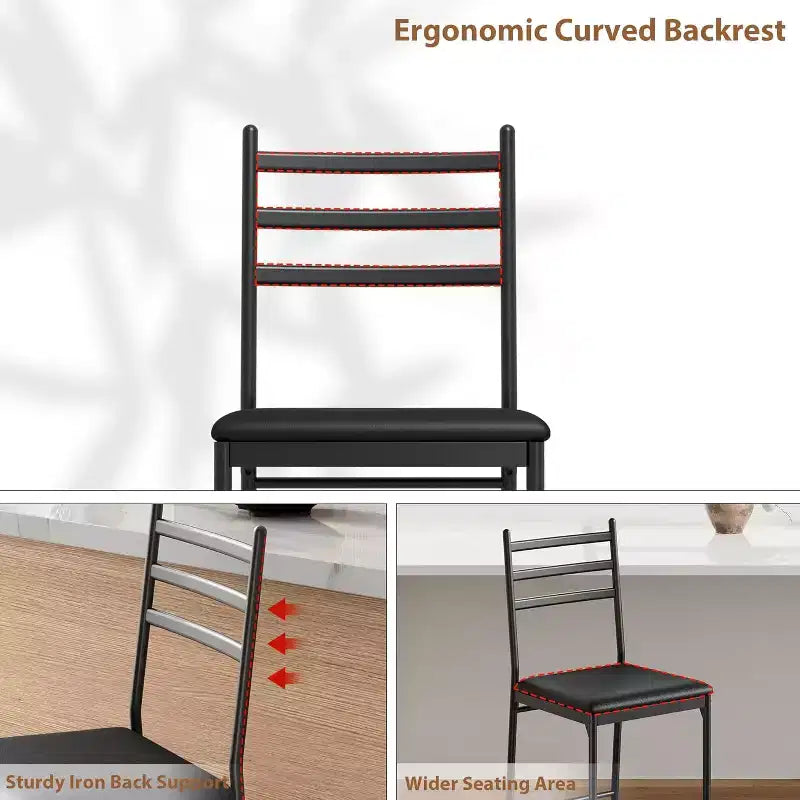 Tabouret de bar, revêtement en similicuir, structure en métal, design ergonomique, assise rembourrée confortable, dossier robuste, lot de deux