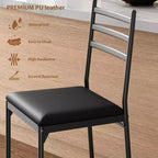 Tabouret de bar, revêtement en similicuir, structure en métal, design ergonomique, assise rembourrée confortable, dossier robuste, lot de deux