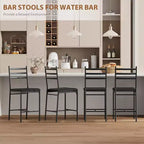 Tabouret de bar, revêtement en similicuir, structure en métal, design ergonomique, assise rembourrée confortable, dossier robuste, lot de deux