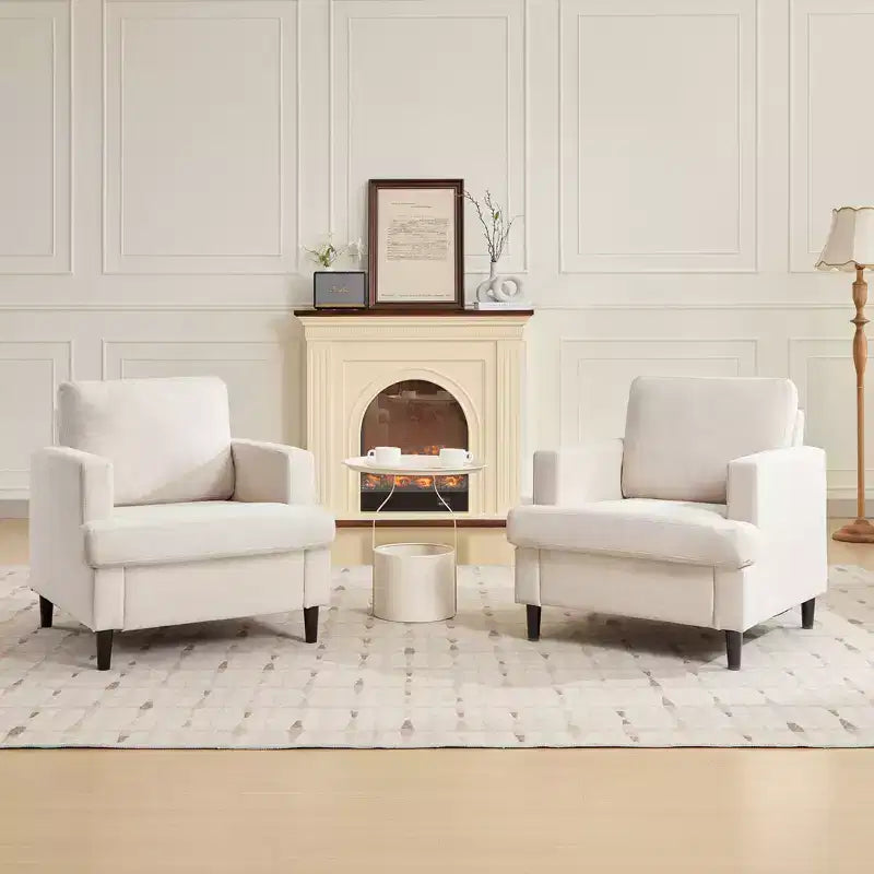 Chaise en lin moderne pour salon, fauteuil simple avec pieds en bois et oreiller, fauteuil d'appoint en tissu pour salon