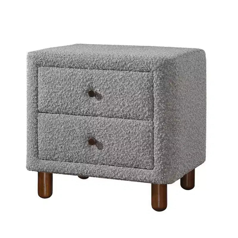 Table de chevet Royal Hampton 20 pouces, 2 tiroirs, revêtement en tissu bouclette