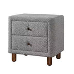 Table de chevet Royal Hampton 20 pouces, 2 tiroirs, revêtement en tissu bouclette