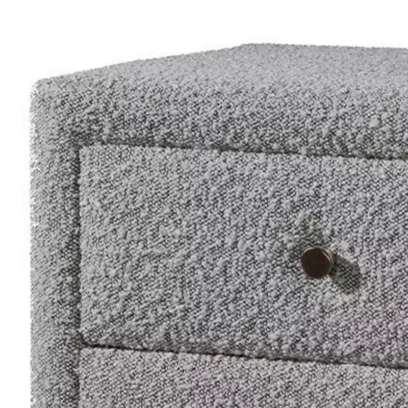 Table de chevet Royal Hampton 20 pouces, 2 tiroirs, revêtement en tissu bouclette