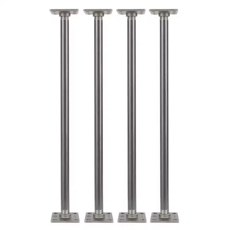 Pipe Decor 3/4 in. x 24 in. Square Flange Pipe Table Legs - 4 Pack