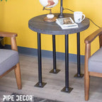 Pipe Decor Piétement de table en tuyau à bride carrée de 1,9 cm x 61 cm – Lot de 4