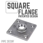 Pipe Decor Pieds de table en tube avec bride carrée 3/4 po x 18 po - Paquet de 4