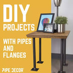 Pipe Decor Pieds de table en tube avec bride carrée 3/4 po x 18 po - Paquet de 4
