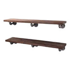 RESTORE Trail Brown 36 in. Shelves with L-Shaped Brackets by Pipe Decor