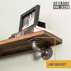 Étagères RESTORE Trail Brown de 91,44 cm avec supports en L par Pipe Decor
