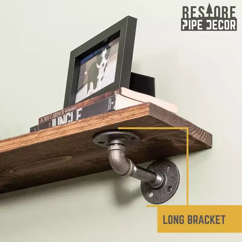Étagères RESTORE Trail Brown de 91,44 cm avec supports en L par Pipe Decor