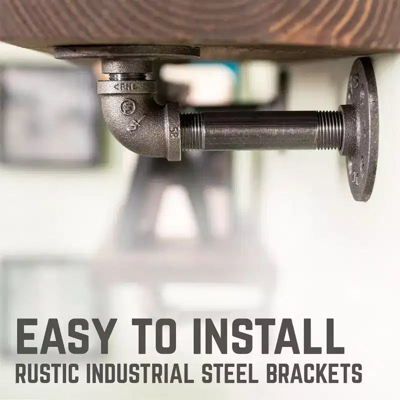 Étagères RESTORE Trail Brown de 91,44 cm avec supports en L par Pipe Decor