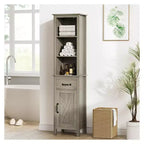Meuble de rangement haut de salle de bain, bibliothèque étroite de 160 cm avec tiroir pour petits espaces