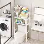 Étagère de rangement 3 niveaux en métal pour toilettes, organiseur de salle de bain peu encombrant