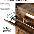 Meuble à chaussures 2 tiroirs TruAIR - Organiseur d'entrée en rotin de style ferme pour 20 paires (autoportant, assemblage sans outils)