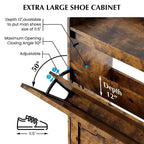 Meuble à chaussures 2 tiroirs TruAIR - Organiseur d'entrée en rotin de style ferme pour 20 paires (autoportant, assemblage sans outils)