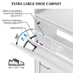 Meuble à chaussures 2 tiroirs TruAIR - Organiseur d'entrée en rotin de style ferme pour 20 paires (autoportant, assemblage sans outils)