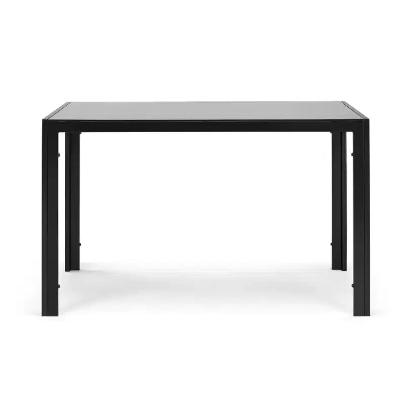 GDFStudio Edwin Modern Dining Table with Tempered Glass Tabletop