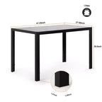 Table de salle à manger moderne GDFStudio Edwin avec plateau en verre trempé
