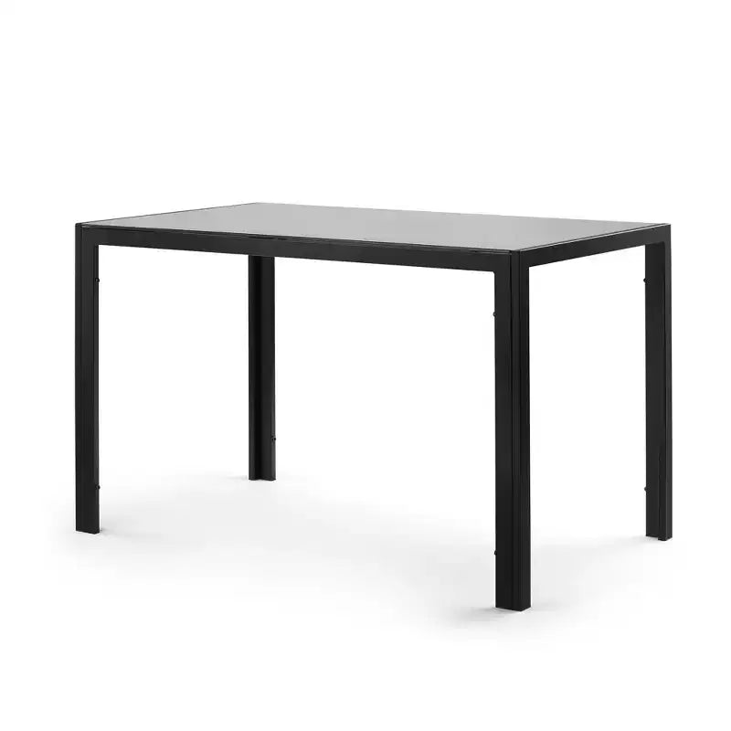 Table de salle à manger moderne GDFStudio Edwin avec plateau en verre trempé