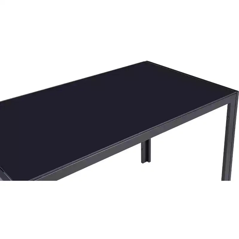 Table de salle à manger moderne GDFStudio Edwin avec plateau en verre trempé