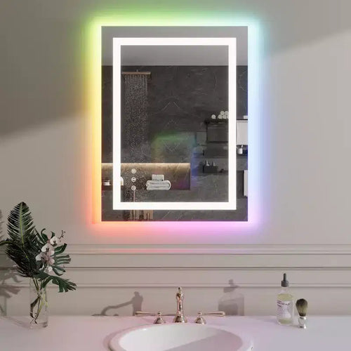 Bathroom Mirror , Anti-Fog Vanity Mirror with Color Changing Lights
