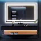 Miroir de Salle de Bain, Miroir de Maquillage Anti-Buée avec Lumières Changeant de Couleur