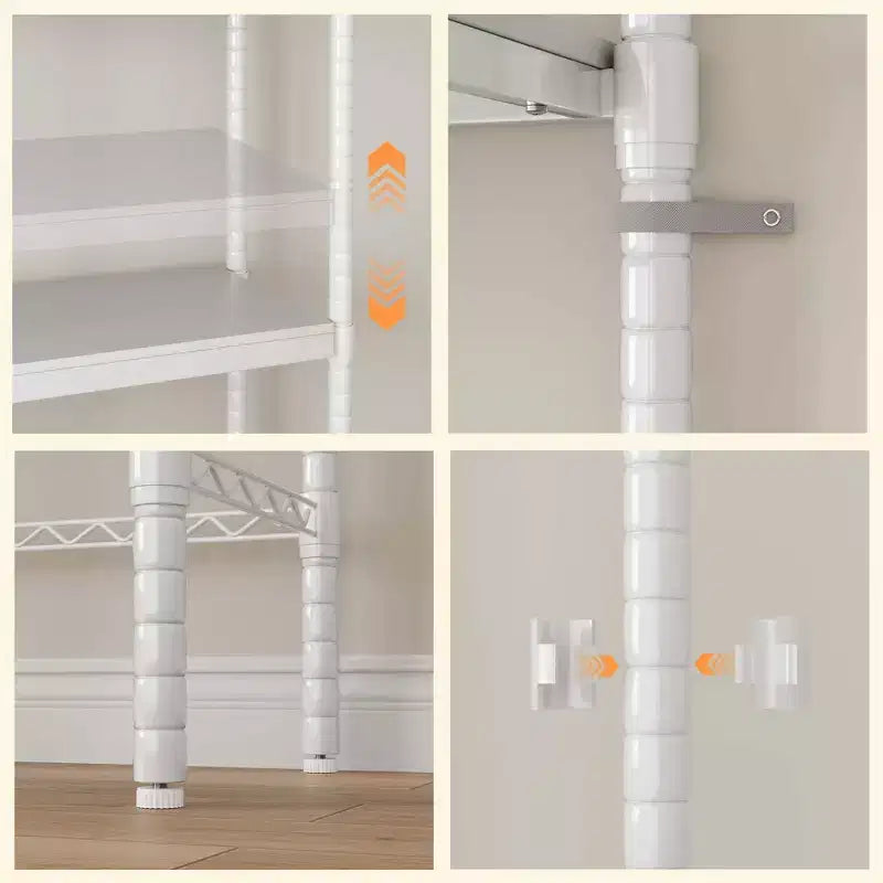 Plan de Travail Lave-linge Sèche-linge, Plan de Travail de Buanderie à 2 Niveaux - Bois Imperméable avec Rebords de 7 cm, Patins Antidérapants